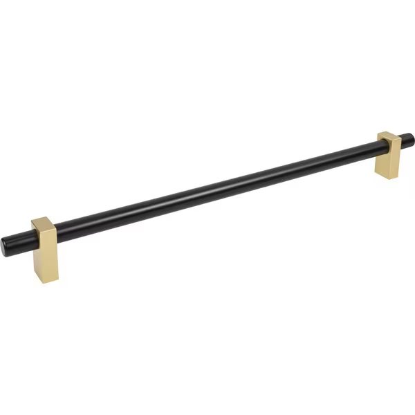 18In. Center-To-Center Matte Black W/ Brushed Gold Larkin Appliance Pull, Jeffrey Alexander, Mfr#: 478-18MBBG